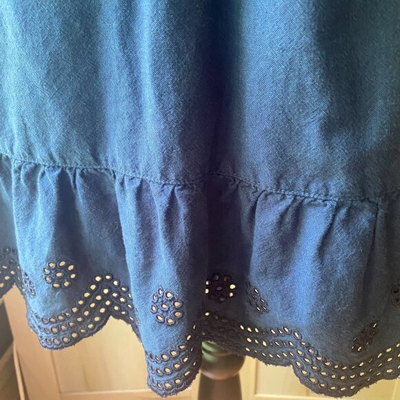 Converse One Star Navy Blue ruffle eyelet cotton sundress mini dress M Y2K boho - Picture 9 of 11